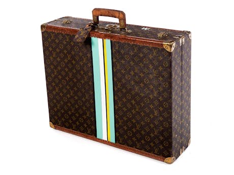 Louis Vuitton Koffer, bemalt von Heiner Meyer (geb. 1953) mit Motiv von Andy Warhol